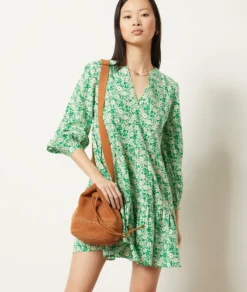 Fließendes Kleid Mit Floralem Print GRÜN -Jane Kleidung Geschaft 654015033 6