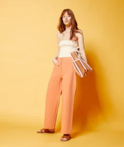 Swan Weit Geschnittene Hose, 100 % Baumwolle PFIRSICH