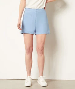 Swan Shorts Mit Hoher Taille, 100 % Baumwolle BLAU 7 Swan Shorts Mit Hoher Taille, 100 % Baumwolle BLAU -Jane Kleidung Geschaft 654015722 6