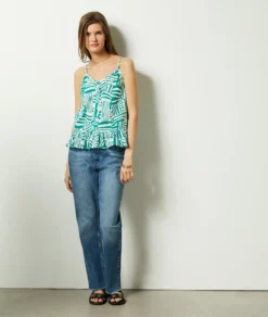 Caraco Mit Print, 100 % Baumwolle SMARAGDGRÜN -Jane Kleidung Geschaft 654017143 6