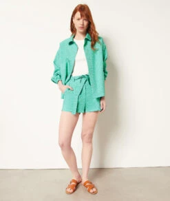 Shorts Mit Gürtel Zum Binden GRÜN -Jane Kleidung Geschaft 654017646 6