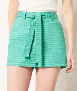 Shorts Mit Gürtel Zum Binden GRÜN -Jane Kleidung Geschaft 654017646 b