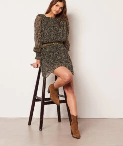 Kleid Mit Print SCHWARZ -Jane Kleidung Geschaft 654017946 c