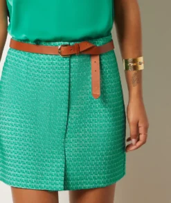 Kurzer Rock Mit Print SMARAGDGRÜN -Jane Kleidung Geschaft 654018746 b