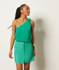 Kurzer Rock Mit Print SMARAGDGRÜN -Jane Kleidung Geschaft 654018746 c