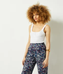 Hose Aus Fließendem Material Mit Print ROSA -Jane Kleidung Geschaft 654019468 c