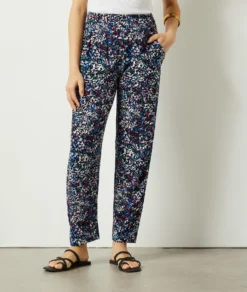 Hose Aus Fließendem Material Mit Print ROSA