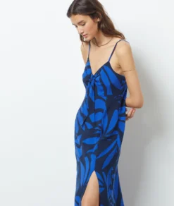 Langes Kleid Mit Print MARINEBLAU 9 Langes Kleid Mit Print MARINEBLAU -Jane Kleidung Geschaft 654019837 c