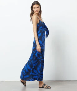 Langes Kleid Mit Print MARINEBLAU