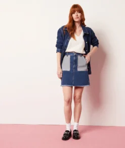 Schmaler Jeansrock BLAU