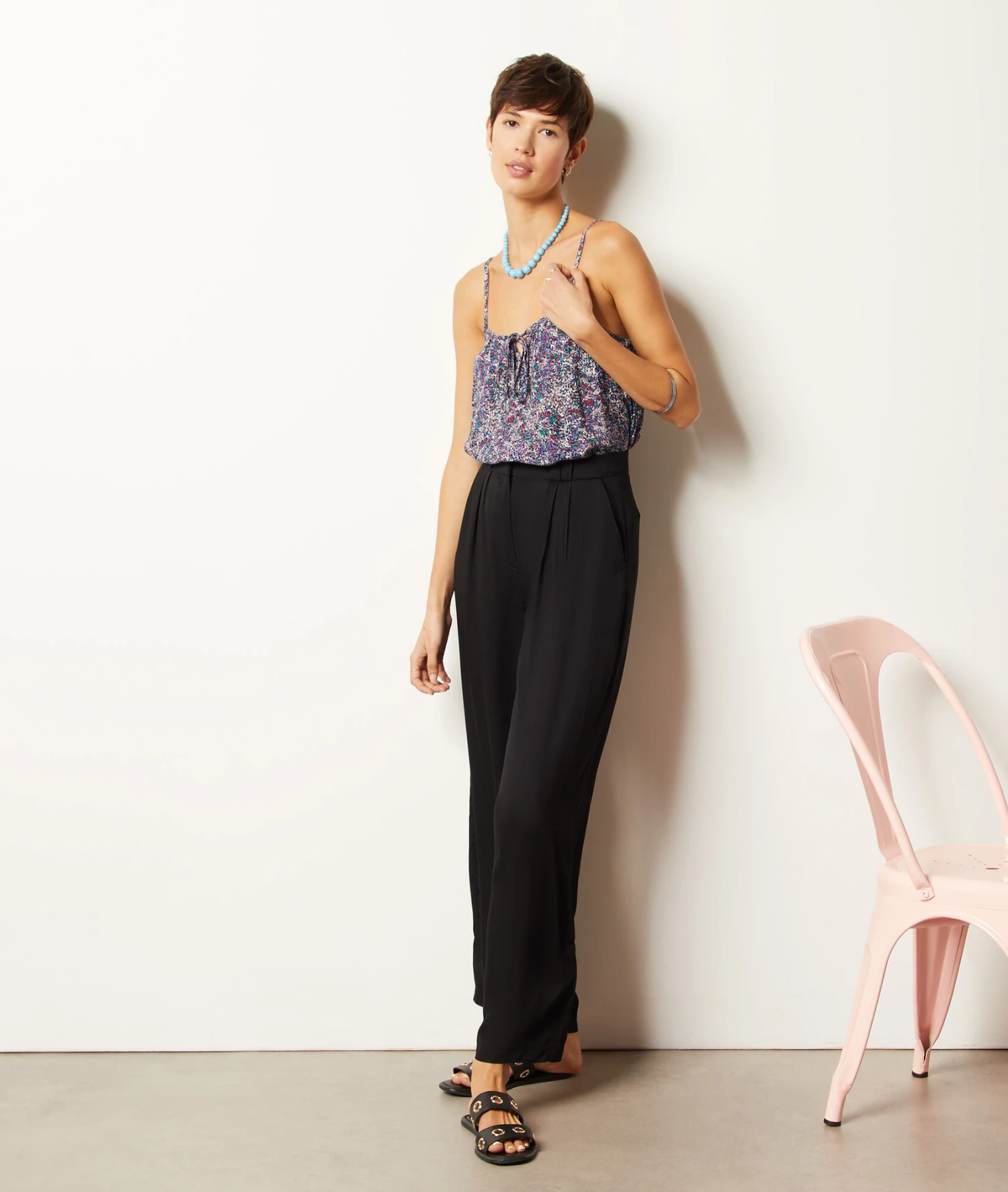 Caraco Mit Trägern Und Print LILA 3 Caraco Mit Trägern Und Print LILA – Bild 3