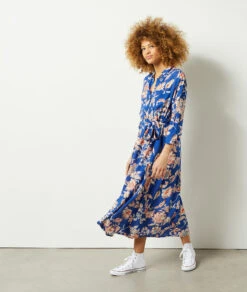 Langes Kleid Mit Print ORANGE -Jane Kleidung Geschaft 654026518 6