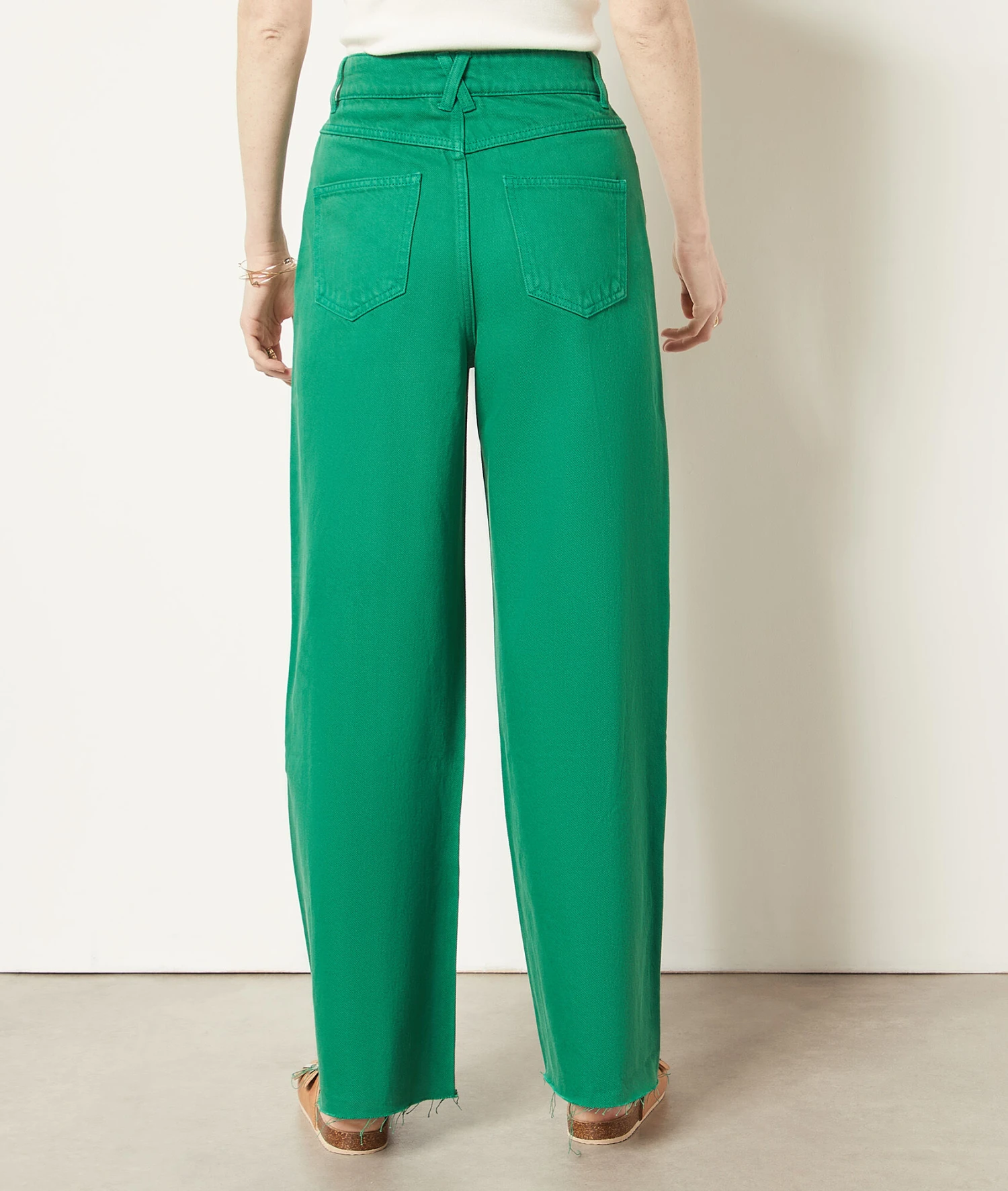 Weit Geschnittene Jeans, 100 % Baumwolle GRÜN 2 Weit Geschnittene Jeans, 100 % Baumwolle GRÜN – Bild 2