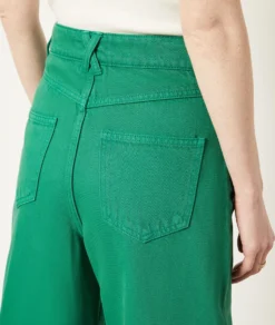 Weit Geschnittene Jeans, 100 % Baumwolle GRÜN 8 Weit Geschnittene Jeans, 100 % Baumwolle GRÜN -Jane Kleidung Geschaft 654027040 b
