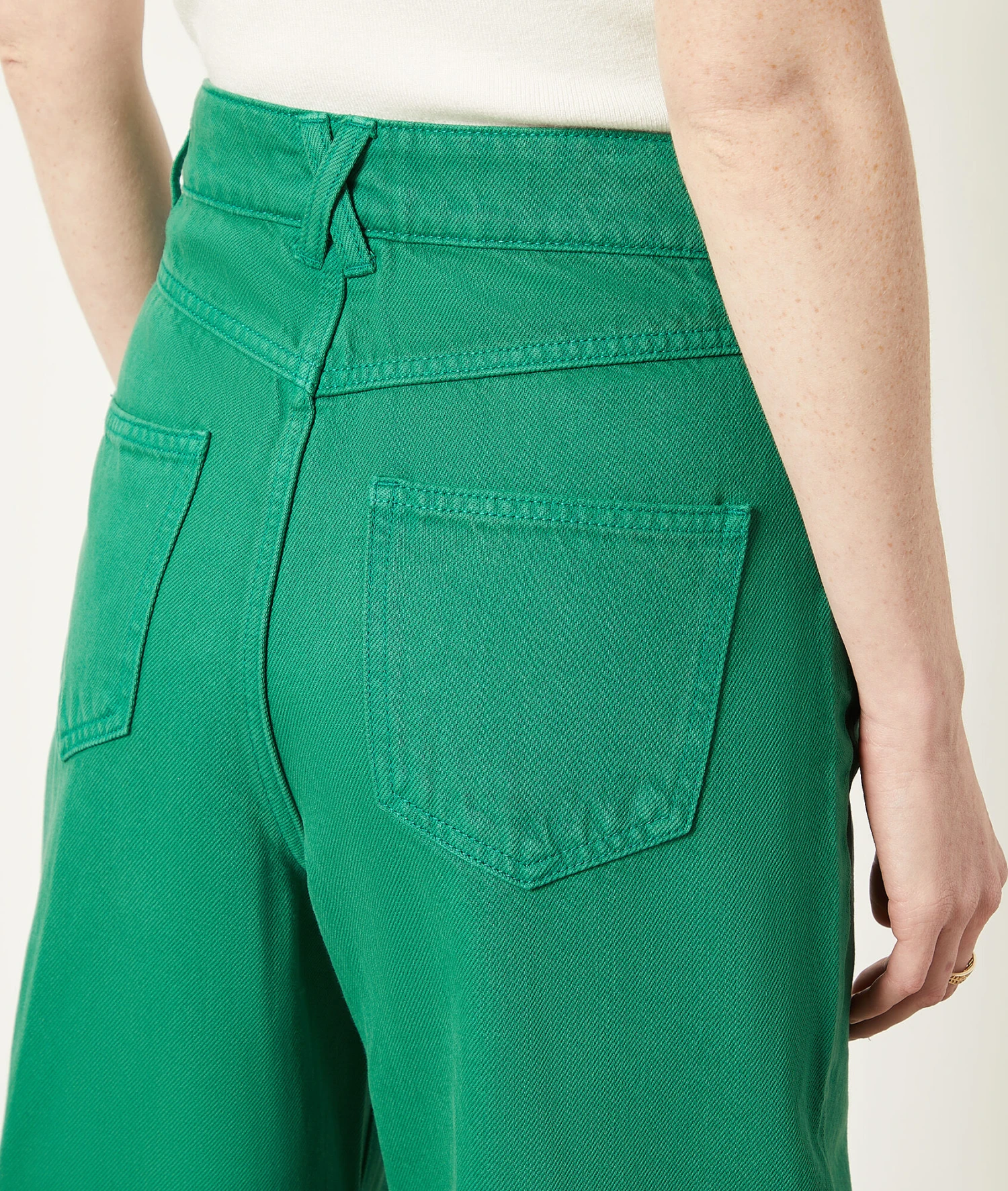 Weit Geschnittene Jeans, 100 % Baumwolle GRÜN 4 Weit Geschnittene Jeans, 100 % Baumwolle GRÜN – Bild 4