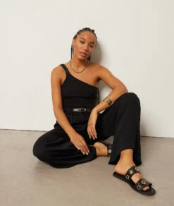 Hose Mit Weitem Schnitt SCHWARZ -Jane Kleidung Geschaft 654027305 c