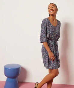 Fließendes Kleid Mit Print ROSA -Jane Kleidung Geschaft 654028768 6