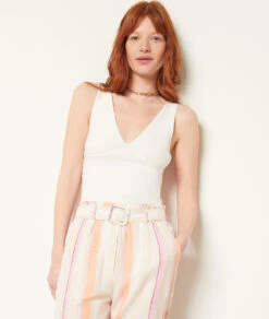 Top Mit Trägern ECRU 8 Top Mit Trägern ECRU -Jane Kleidung Geschaft 654030180 c