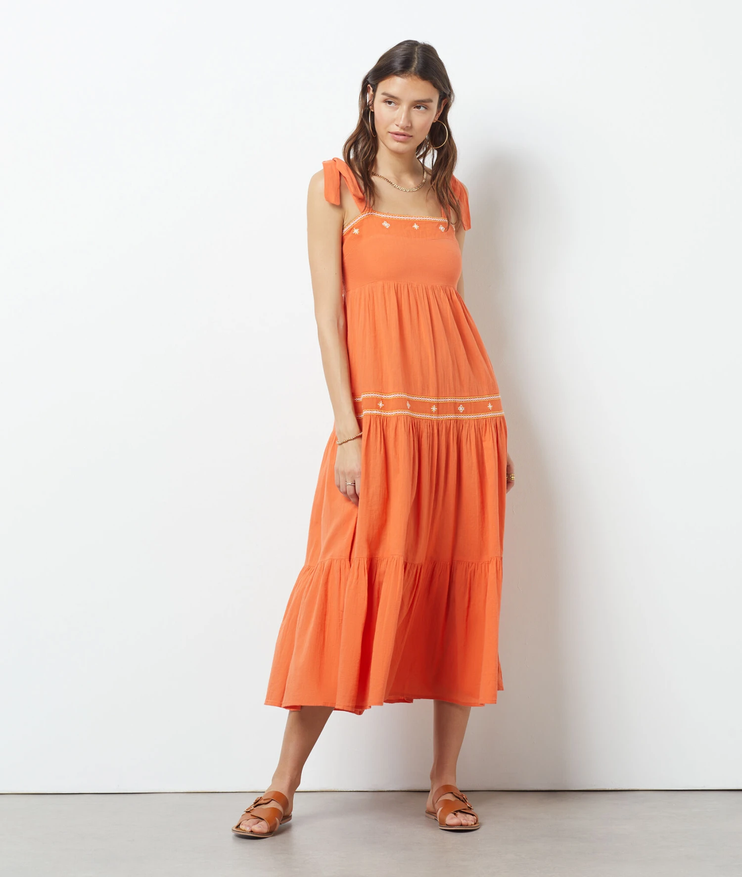 Langes Kleid Zum Binden ORANGE 3 Langes Kleid Zum Binden ORANGE – Bild 3