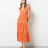 Langes Kleid Zum Binden ORANGE
