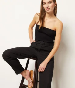 Geripptes Bustier Aus Strick SCHWARZ -Jane Kleidung Geschaft 654038505 c