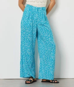 Fließende, Weit Geschnittene Hose TÜRKIS -Jane Kleidung Geschaft 654038930 6