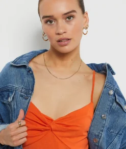 Caraco Effet Torsadé ORANGE -Jane Kleidung Geschaft 654044363 b