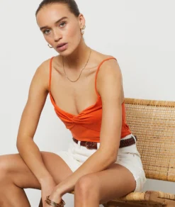 Caraco Effet Torsadé ORANGE -Jane Kleidung Geschaft 654044363 c