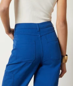 Gerade Geschnittene Cargo-Hose KÖNIGSBLAU -Jane Kleidung Geschaft 654062023 b