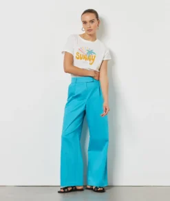 Hose Mit Weitem Schnitt TÜRKIS