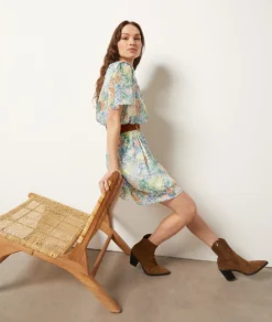 Fließendes Kleid Mit Print WEISS -Jane Kleidung Geschaft 654064006 6