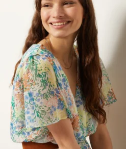 Fließendes Kleid Mit Print WEISS -Jane Kleidung Geschaft 654064006 b