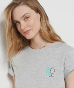 T-Shirt Mit V-Ausschnitt Und Kurzen Ärmeln, 100 % Baumwolle GRAU 8 T-Shirt Mit V-Ausschnitt Und Kurzen Ärmeln, 100 % Baumwolle GRAU -Jane Kleidung Geschaft 654066002 b