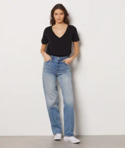 T-shirt Manches Courtes 100% Coton NOIR -Jane Kleidung Geschaft 654072105 6