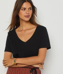 T-shirt Manches Courtes 100% Coton NOIR -Jane Kleidung Geschaft 654072105 c