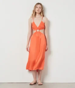 Robe Longue Asymétrique ORANGE -Jane Kleidung Geschaft 654076363 6