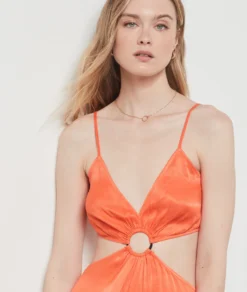 Robe Longue Asymétrique ORANGE