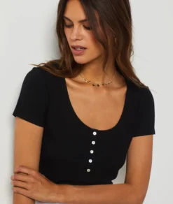 T-shirt Cotelé NOIR -Jane Kleidung Geschaft 654081805 c