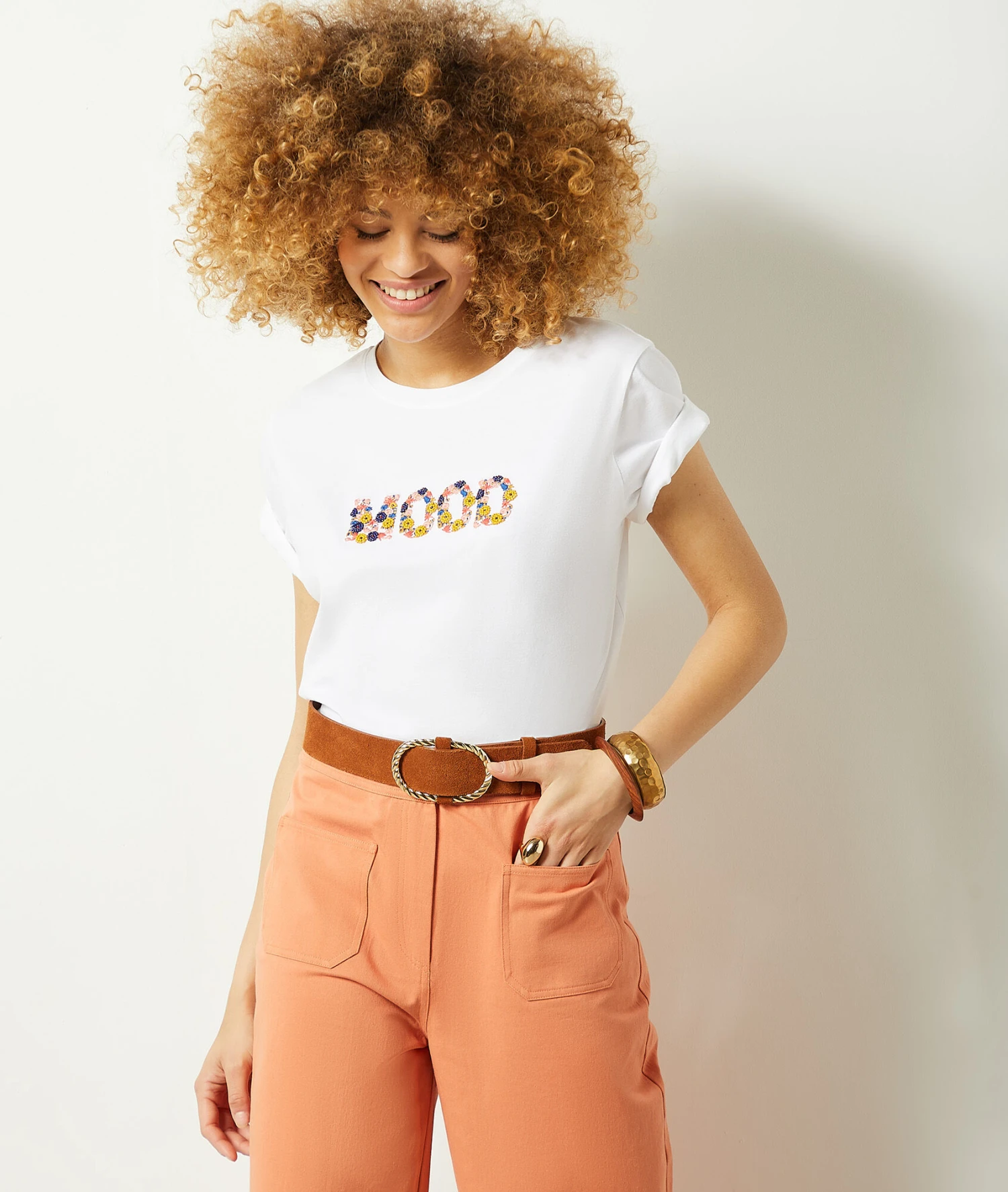 T-Shirt Mit Print Aus 100 % Baumwolle ECRU 1 T-Shirt Mit Print Aus 100 % Baumwolle ECRU