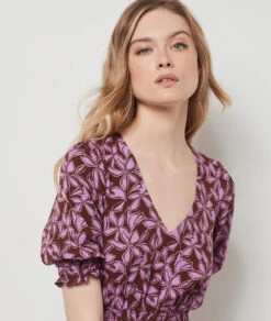 Robe Imprimée MARRON -Jane Kleidung Geschaft 654093787 b