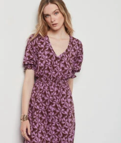 Robe Imprimée MARRON -Jane Kleidung Geschaft 654093787 c