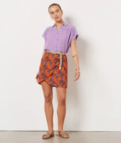 Jupe Portefeuille Imprimée BRIQUE -Jane Kleidung Geschaft 654103869 6