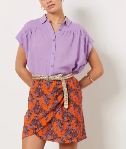 Jupe Portefeuille Imprimée BRIQUE -Jane Kleidung Geschaft 654103869 b