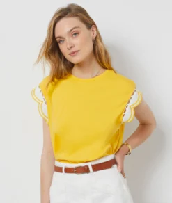 T-Shirt Mit Kurzen Ärmeln SONNENGELB