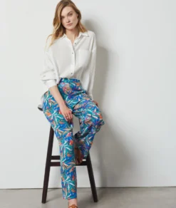 Pantalon Fluide Imprimé BLEU -Jane Kleidung Geschaft 654144636 c