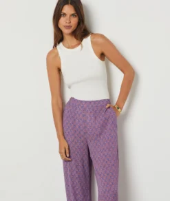 Pantalon Fluide Coupe Large MAUVE -Jane Kleidung Geschaft 654144637 c