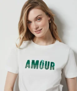 T-shirt Manches Courtes 100% Coton ECRU -Jane Kleidung Geschaft 654145380 b