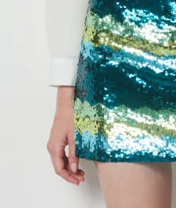 Jupe Courte à Sequins VERT -Jane Kleidung Geschaft 654147346 b