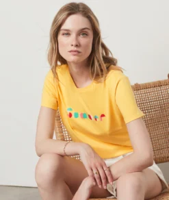 T-shirt Manches Courtes 100% Coton JAUNE 9 T-shirt Manches Courtes 100% Coton JAUNE -Jane Kleidung Geschaft 654147954 c
