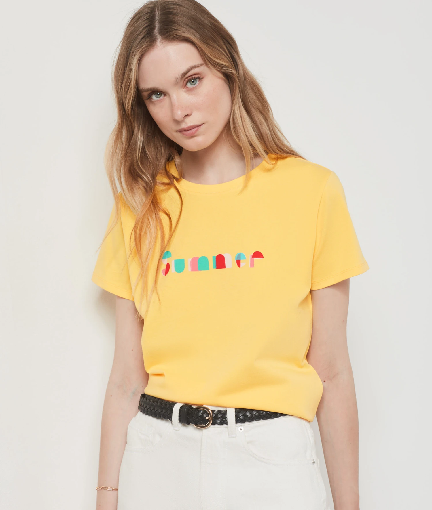 T-shirt Manches Courtes 100% Coton JAUNE 1 T-shirt Manches Courtes 100% Coton JAUNE